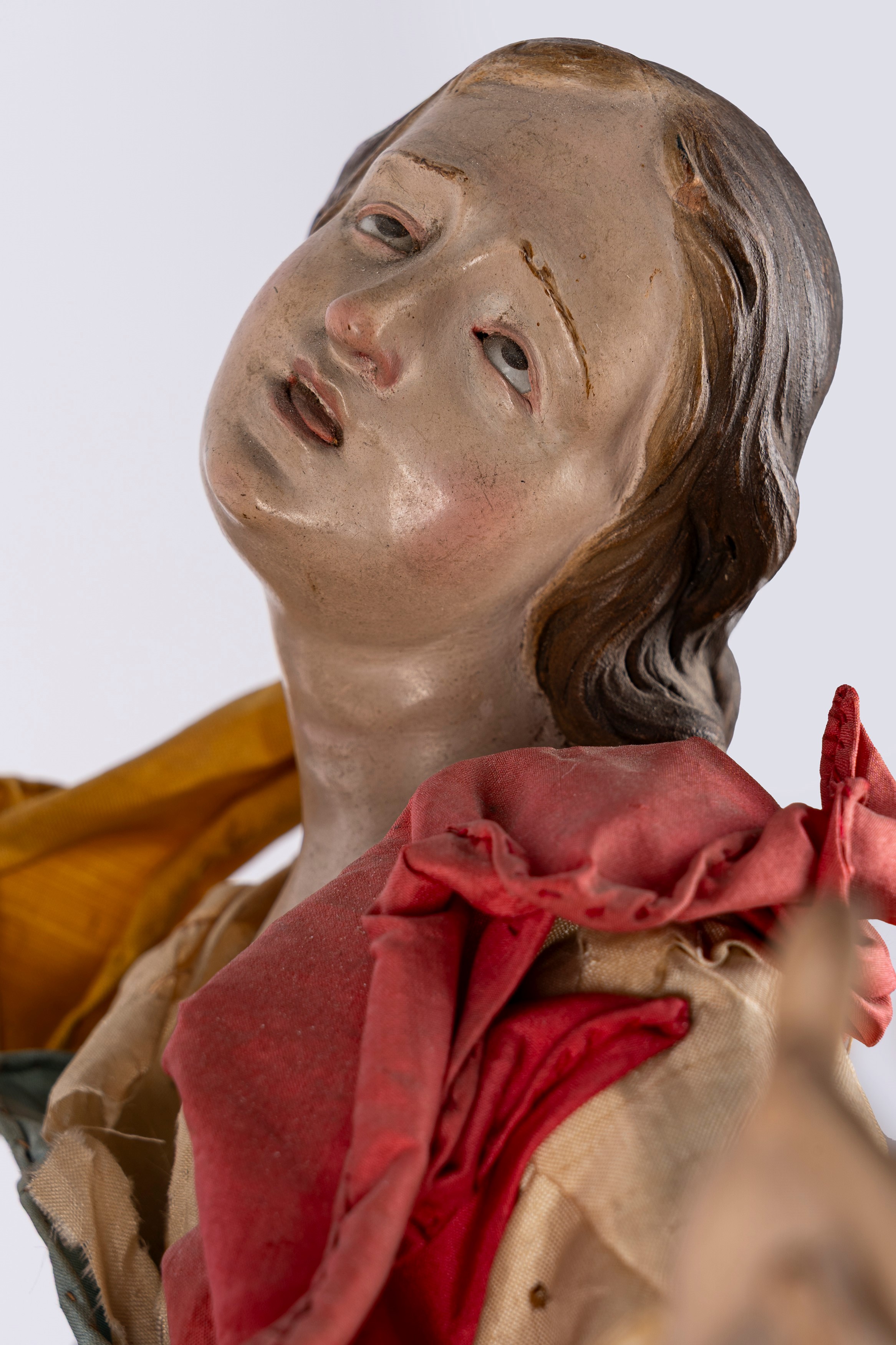 Presepe con la Natività, tre pastori e un angelo. Napoli, secolo XIX