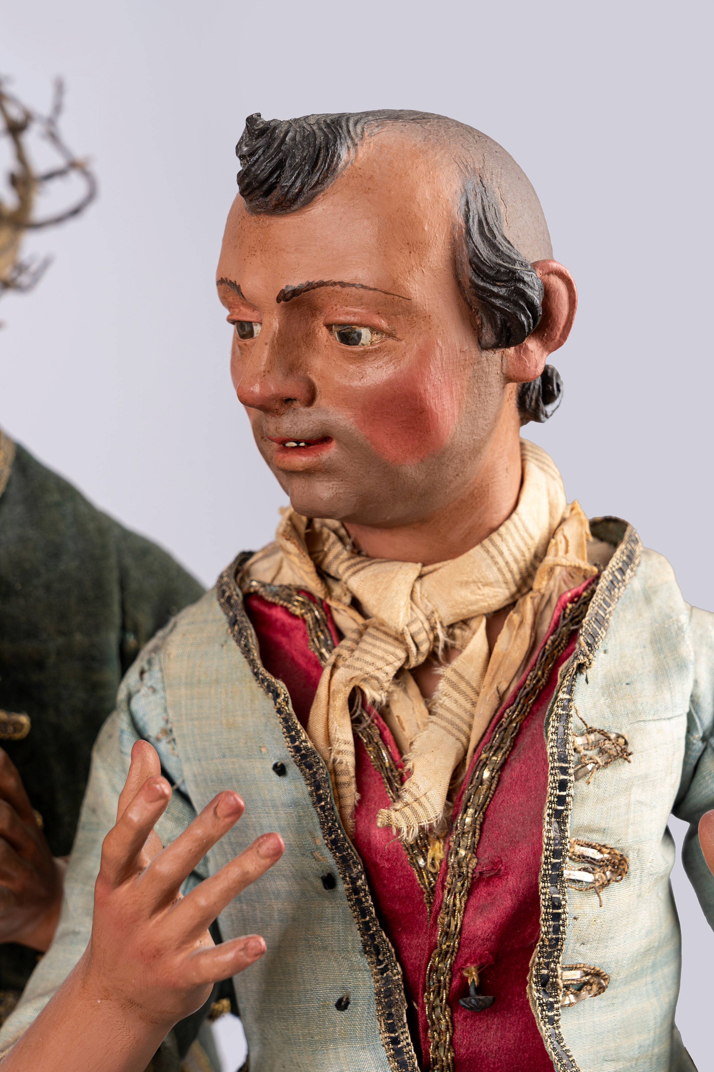 Presepe con la Natività, tre pastori e un angelo. Napoli, secolo XIX