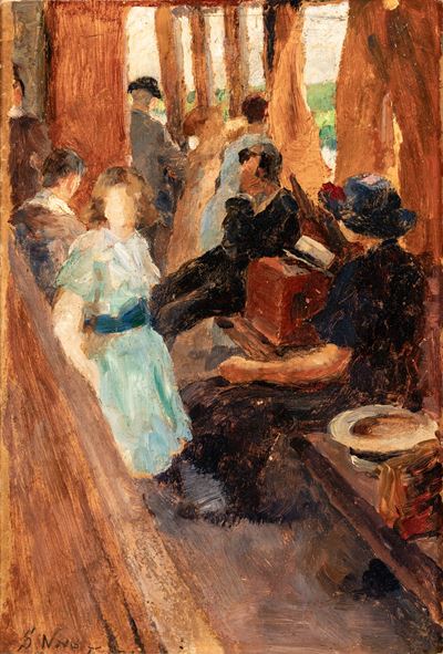 Figure, olio su cartone