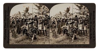 Keystone View Company, New Guinea - Stereoscopia su cartoncino originale