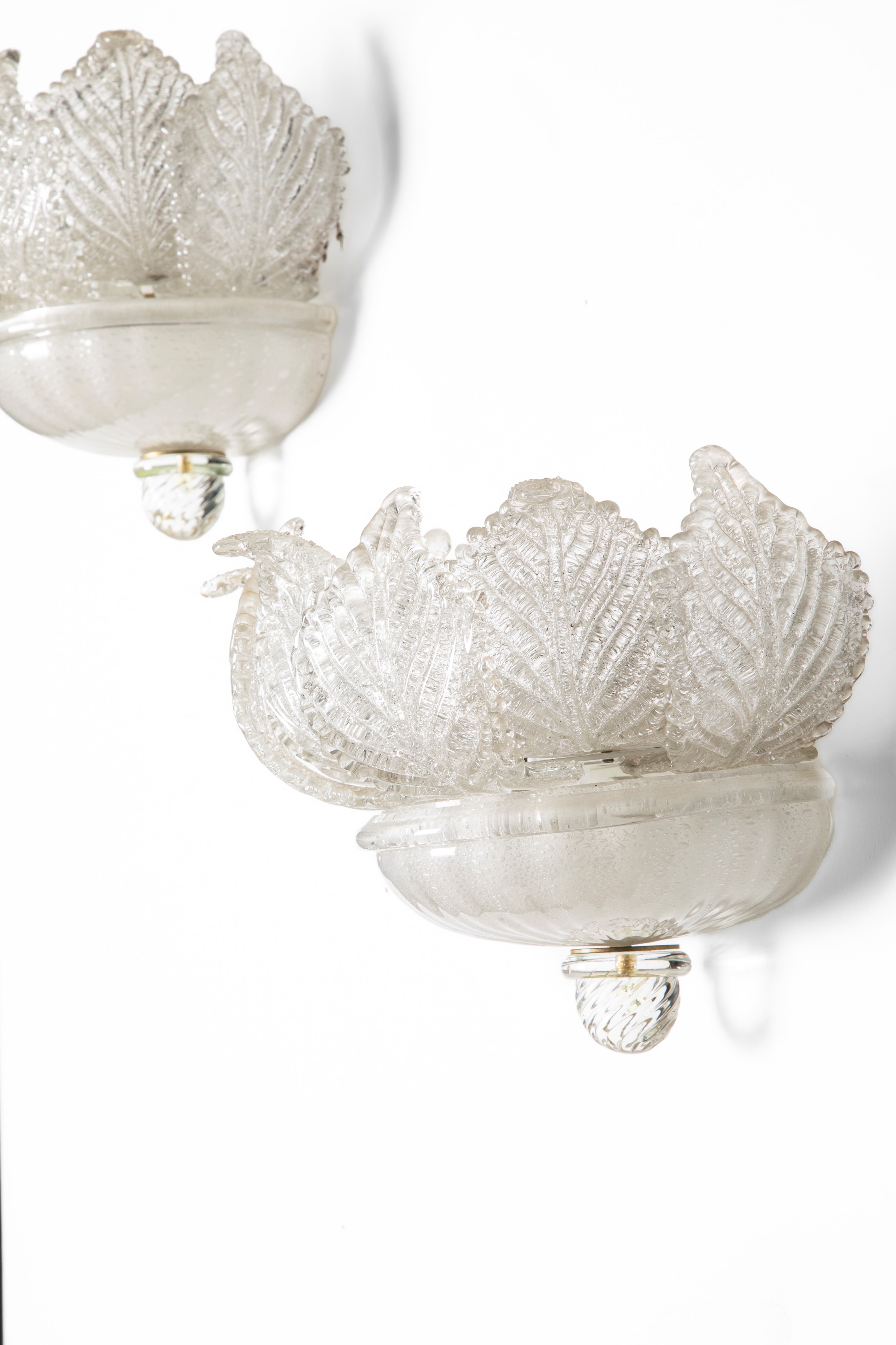 Barovier e Toso - Barovier & Toso, Coppia di lampade a parete in vetro, circa 1940