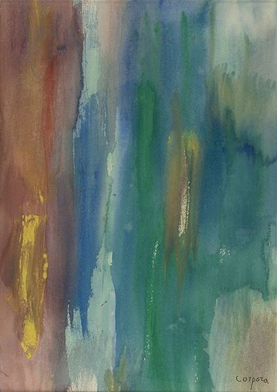 Crepuscolo a Siviglia, acquarello su carta, cm 51x36, 1992
