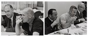Crew Apollo 10 a colazione, 18 maggio 1969 - Kennedy Space Center, Florida (2 stampe)