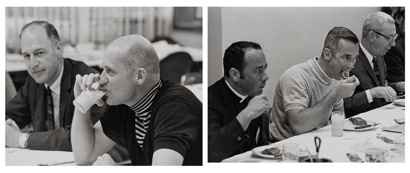 Crew Apollo 10 a colazione, 18 maggio 1969 - Kennedy Space Center, Florida (2 stampe)