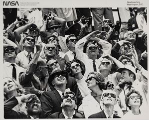 Apollo 10 liftoff. Albert Siepert, Re Baudouin and Queen Fabiola, Hubert Humphrey, Emil Mosbacher, Kennedy Space Center, Florida