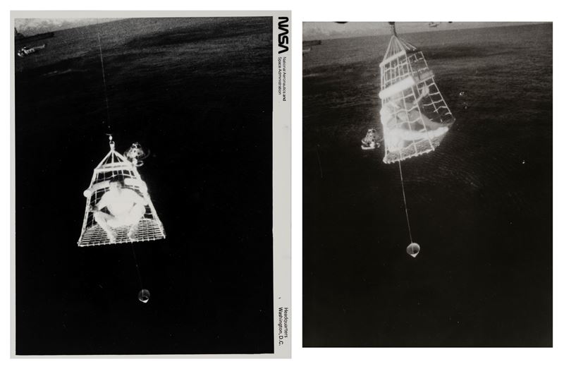 Ammaraggio Apollo 10, Astronaut Eugene A. Cernan is hosted abroad a Navy helicopter, Honolulu Haw...