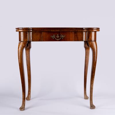Tavolino da gioco in stile settecentesco, piano a libro, secolo XIX