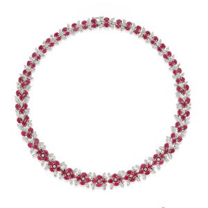 Collana con rubini e diamanti 