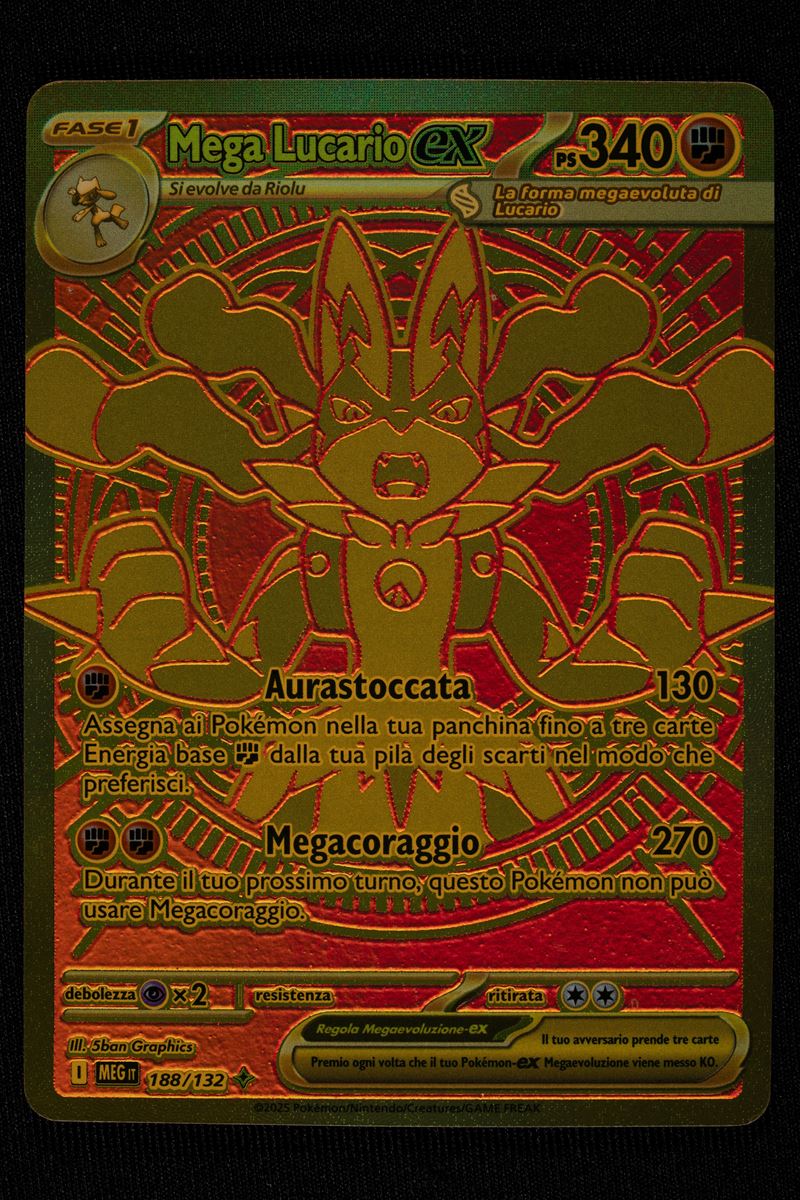 Pokemon - Mega Lucario Ex Gold Italian - RAW