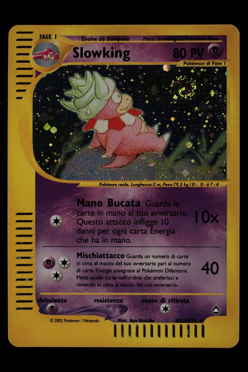 Slowking Holo Aquapolis Italian - RAW con Swirl