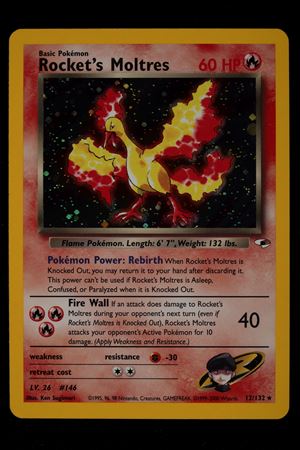 Rocket&rsquo;s Moltres Gym Heroes Holo English - RAW