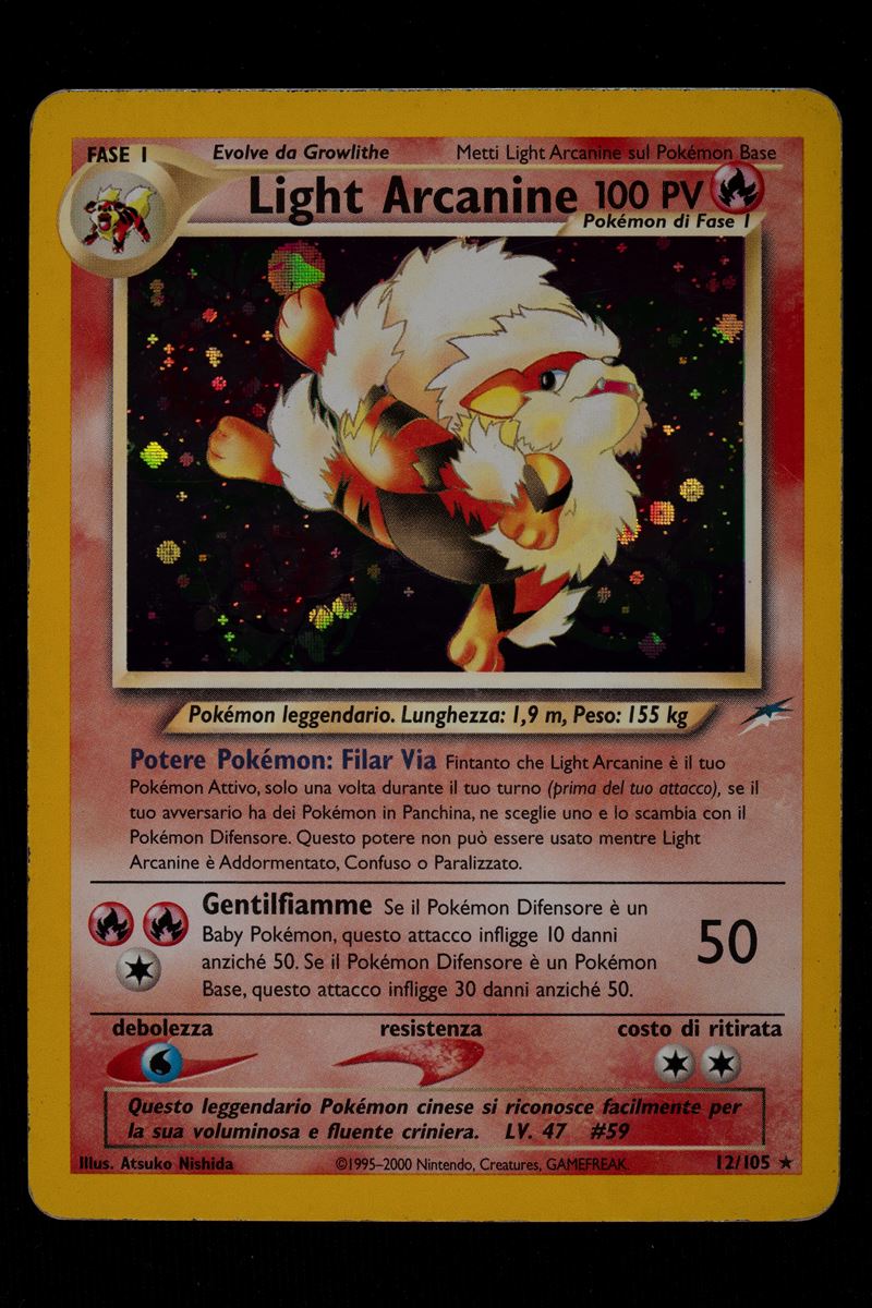 Light Arcanine Neo Destiny Holo Italian - RAW