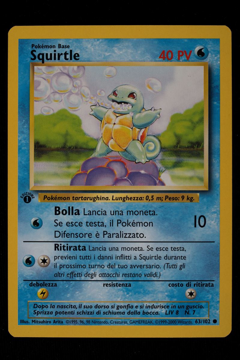 Squirtle Set Base 1° Edizione Italian - RAW (Near Mint)
