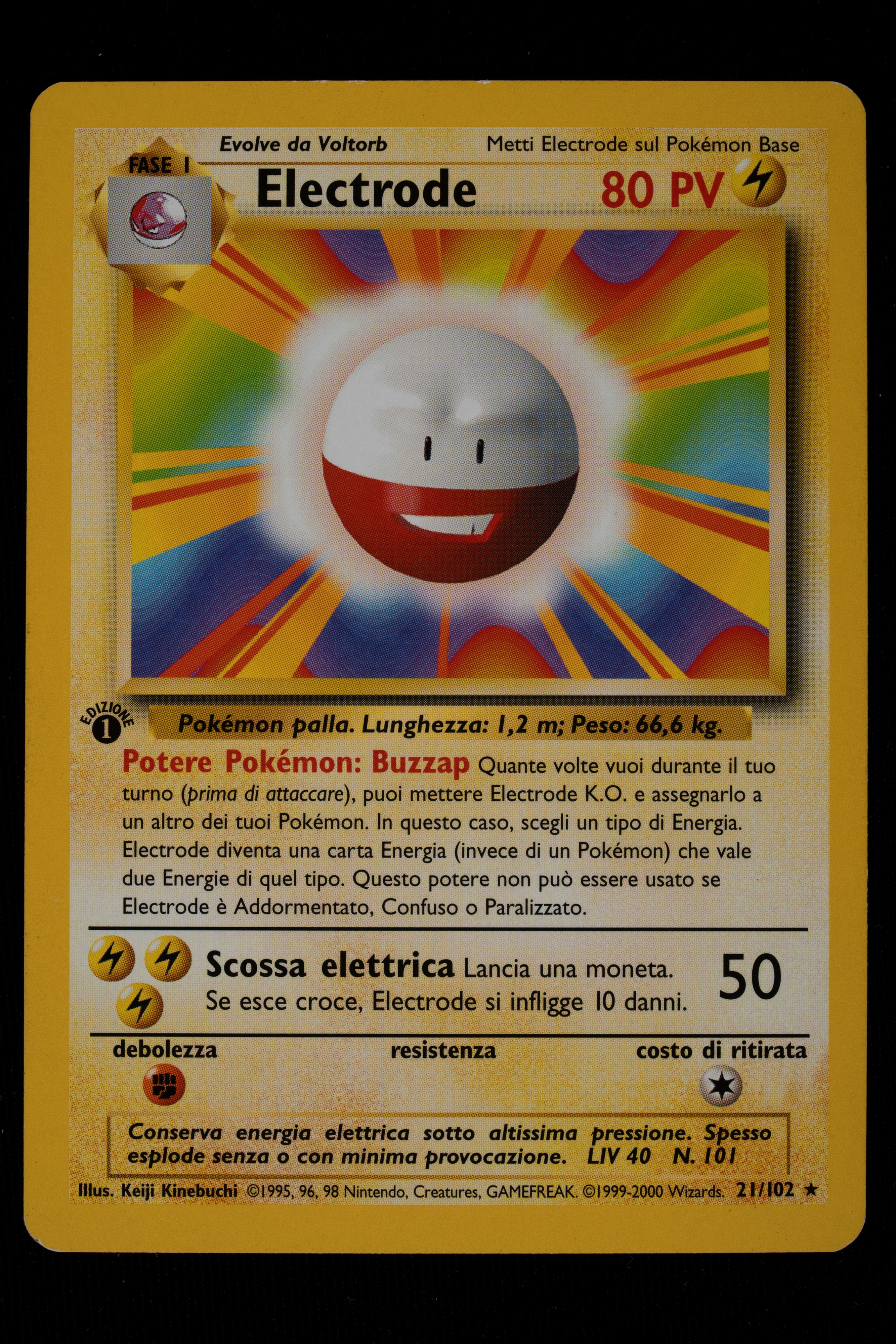 Pidgey e Electrode Set Base 1° Edizione Italian - RAW (Near Mint)