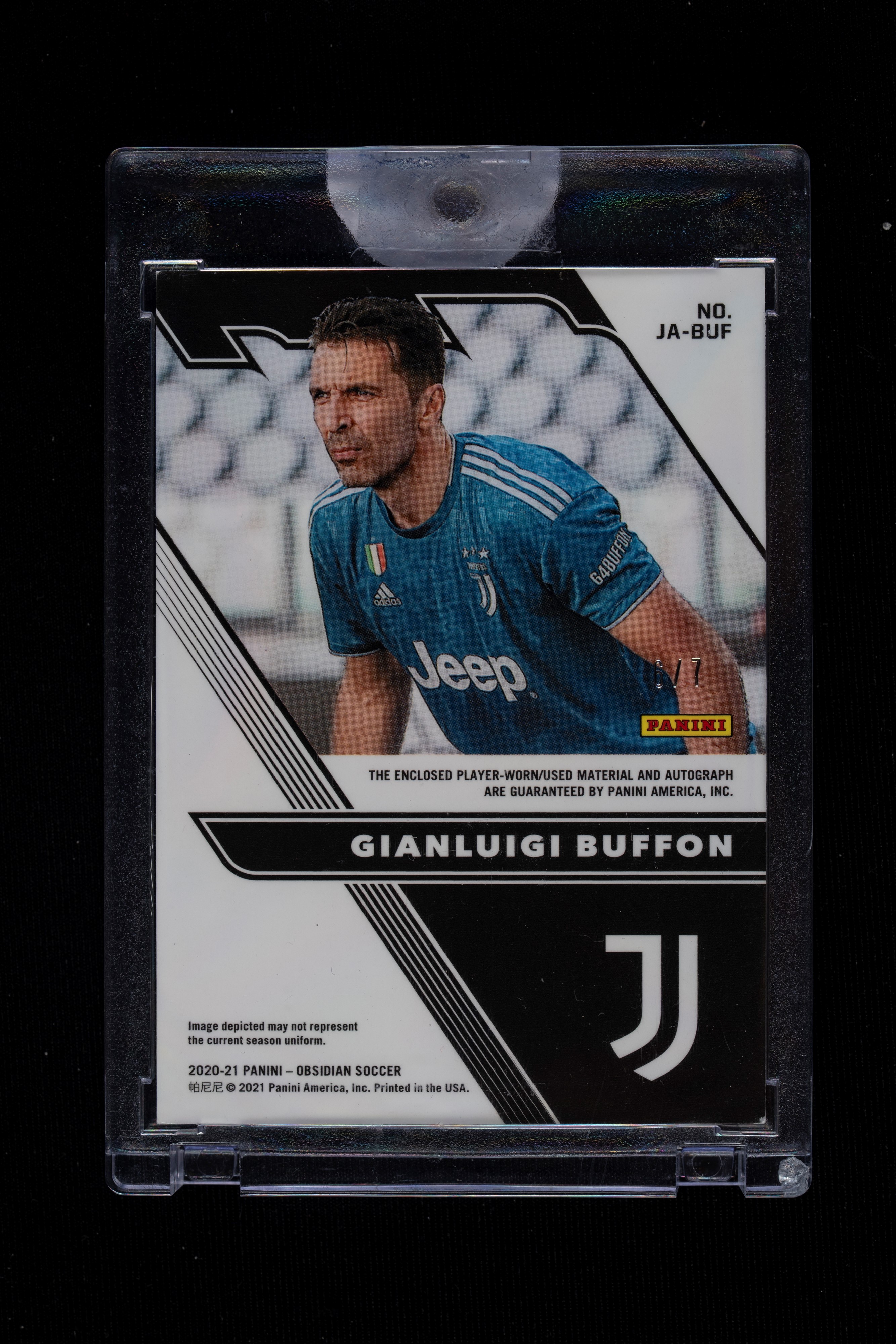 Card autografata - Juventus - Panini Obsidian Soccer 2020/21 - Numerata su 7
