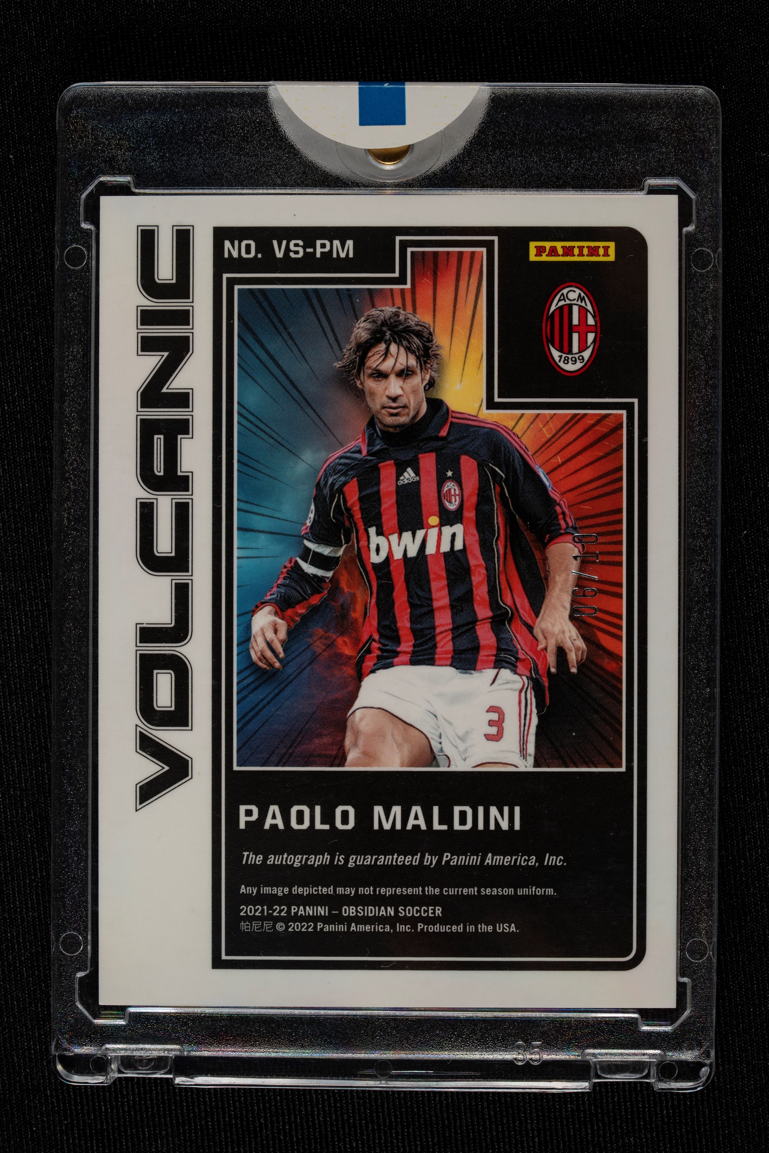 Card autografata - Milan - Panini Obsidian 2021/22 - Numerata su 10