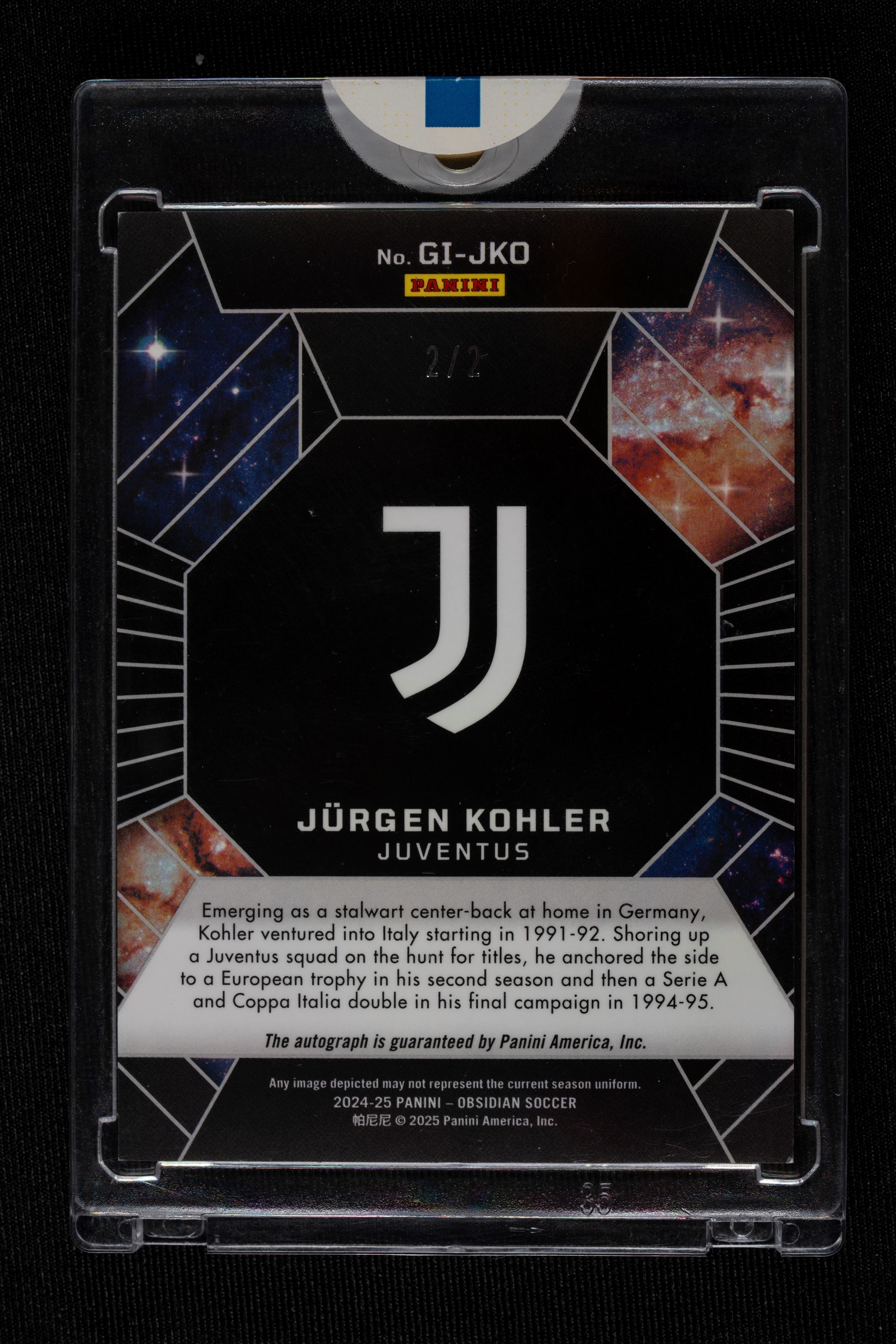 Card autografata - Juventus - Panini Obsidian Soccer 2024/25 - Numerata su 2