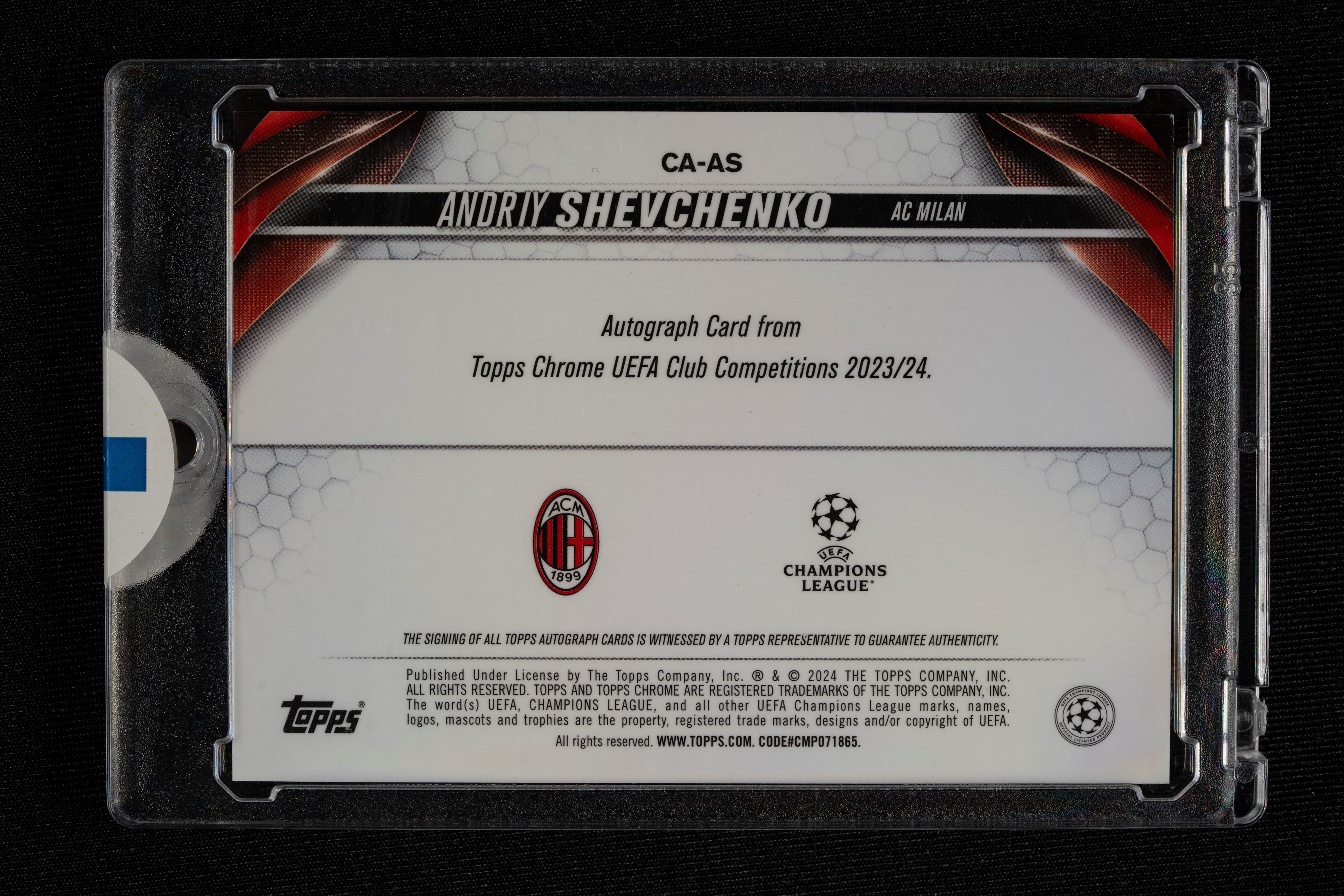 Card autografata - Milan - Topps Chrome Uefa Club Competitions 2022/23 - Numerata su 99