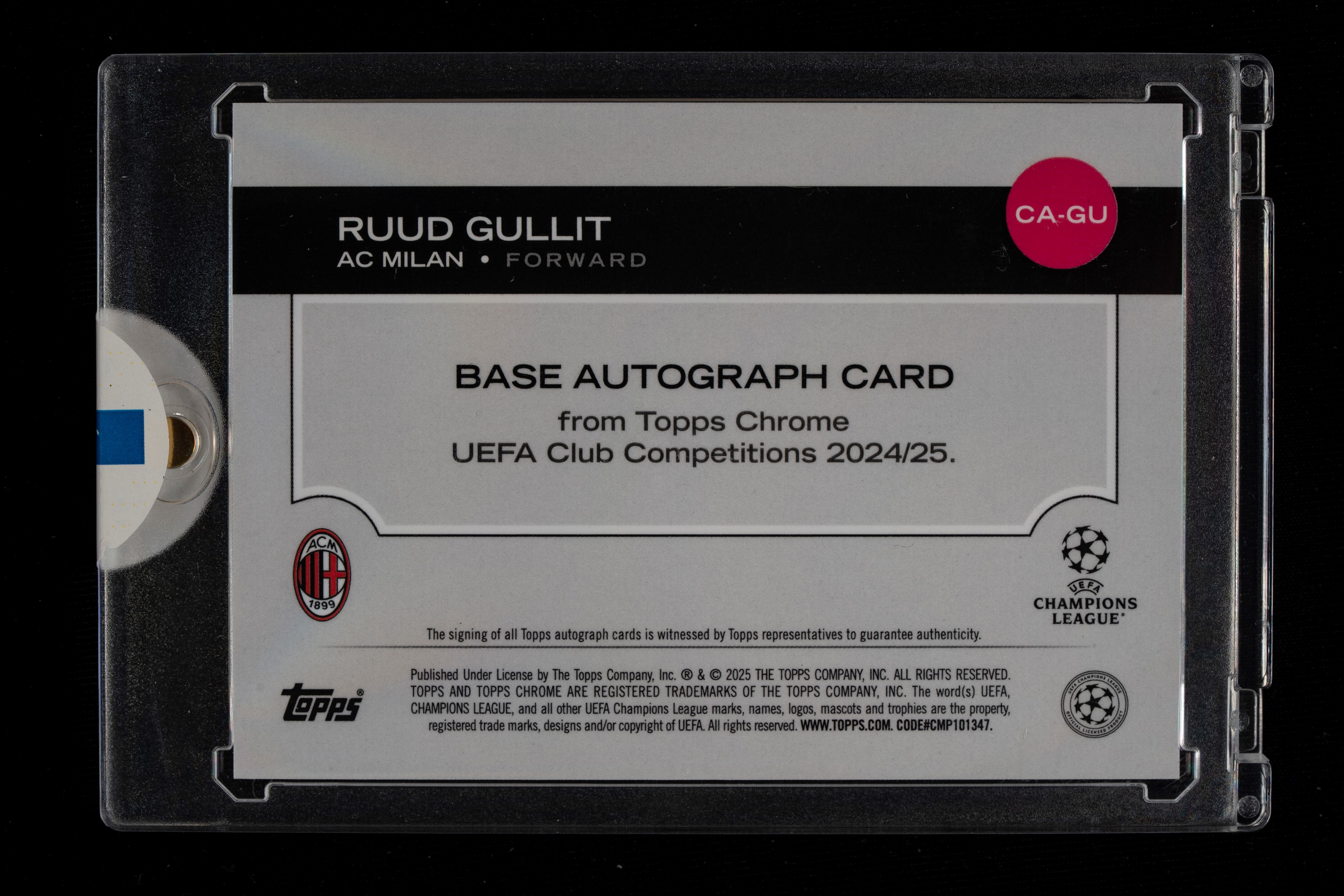 Card autografata - Milan - Topps Chrome Uefa Club Competitions 2024/25 - Numerata su 25
