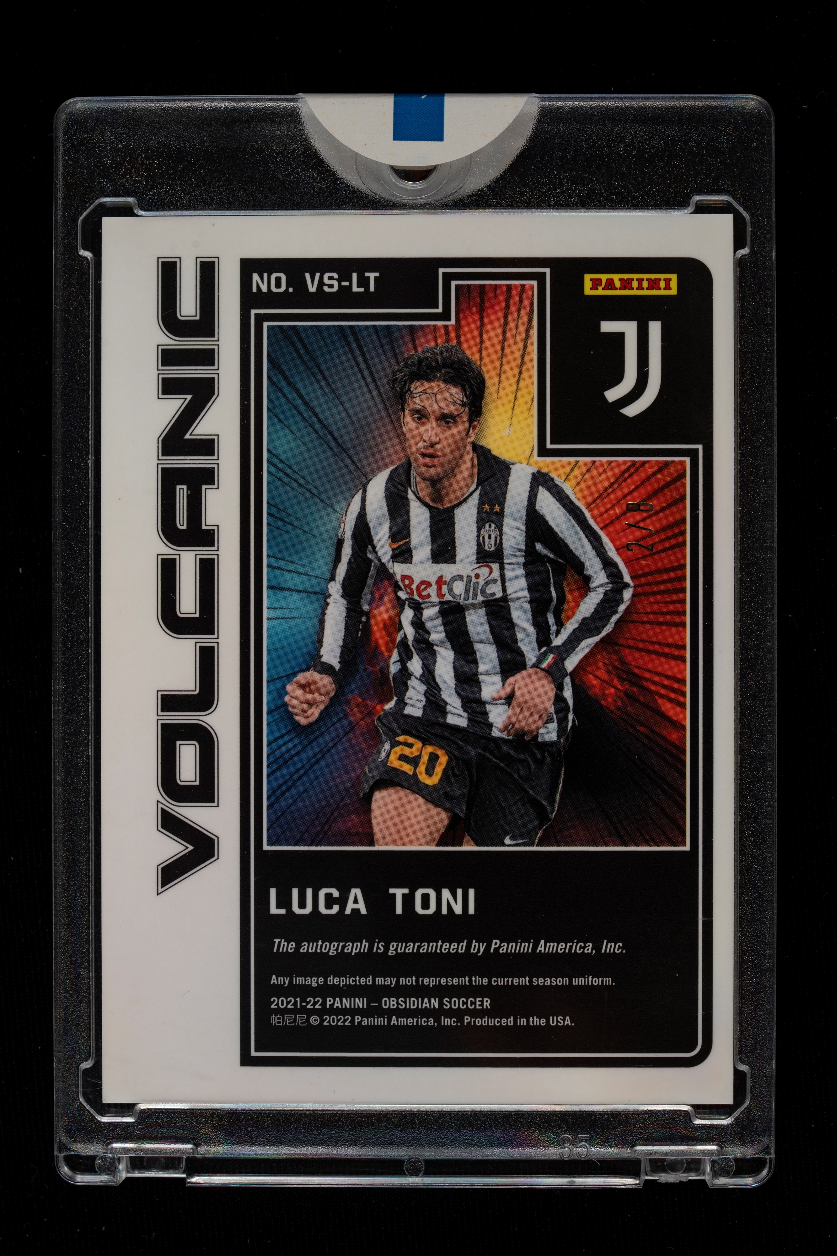 Card autografata - Juventus - Panini Obsidian Soccer 2021/22 - Numerata su 8