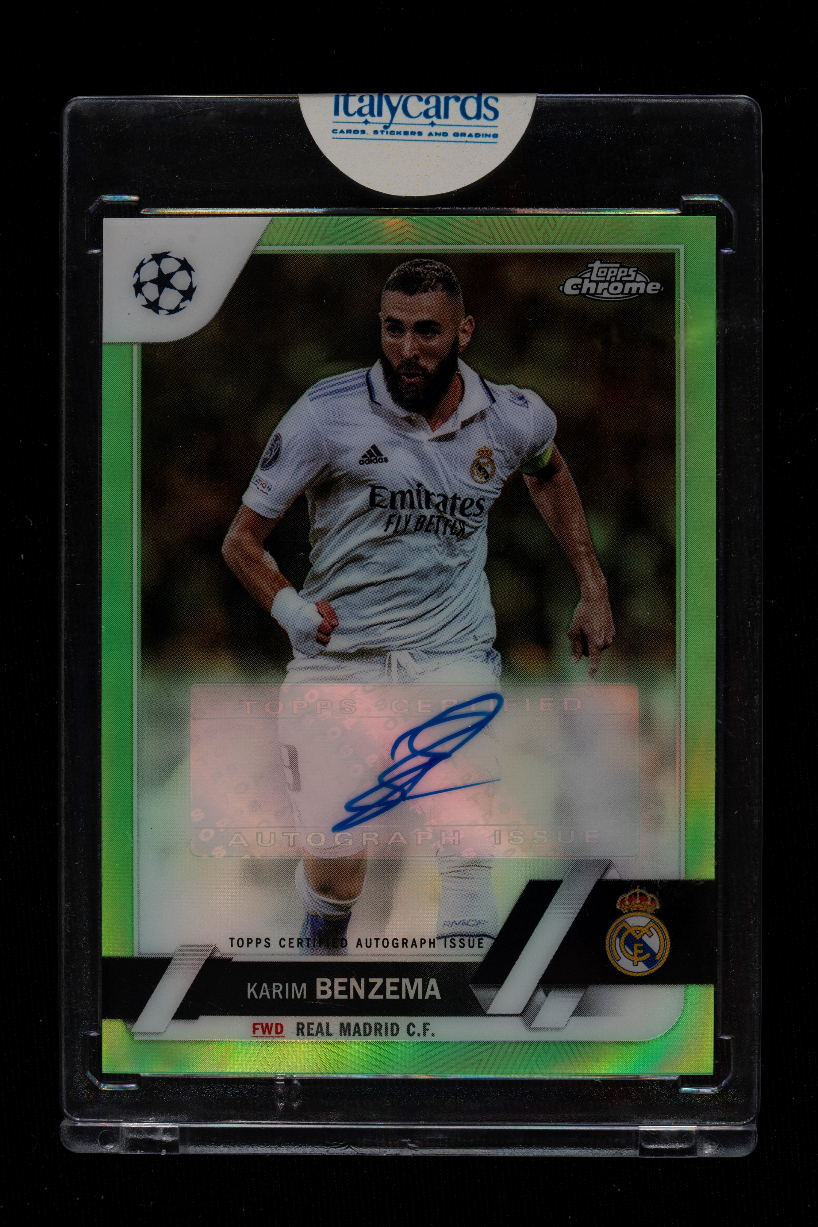 Karim Benzema - Signed Card - Real Madrid - Topps Chrome UEFA Club 