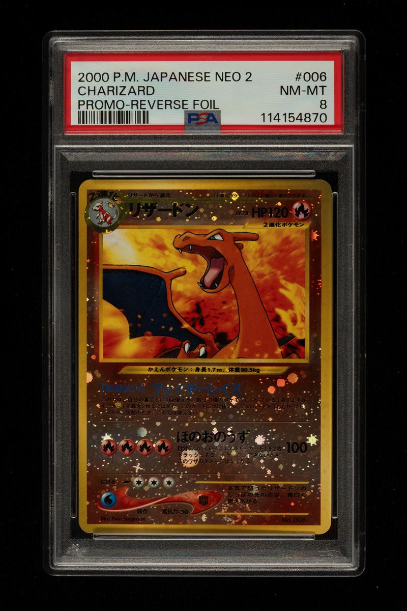 Charizard Promo Reverse Foil - JPN - Espansione Neo 2 - 2000 - PSA 8
