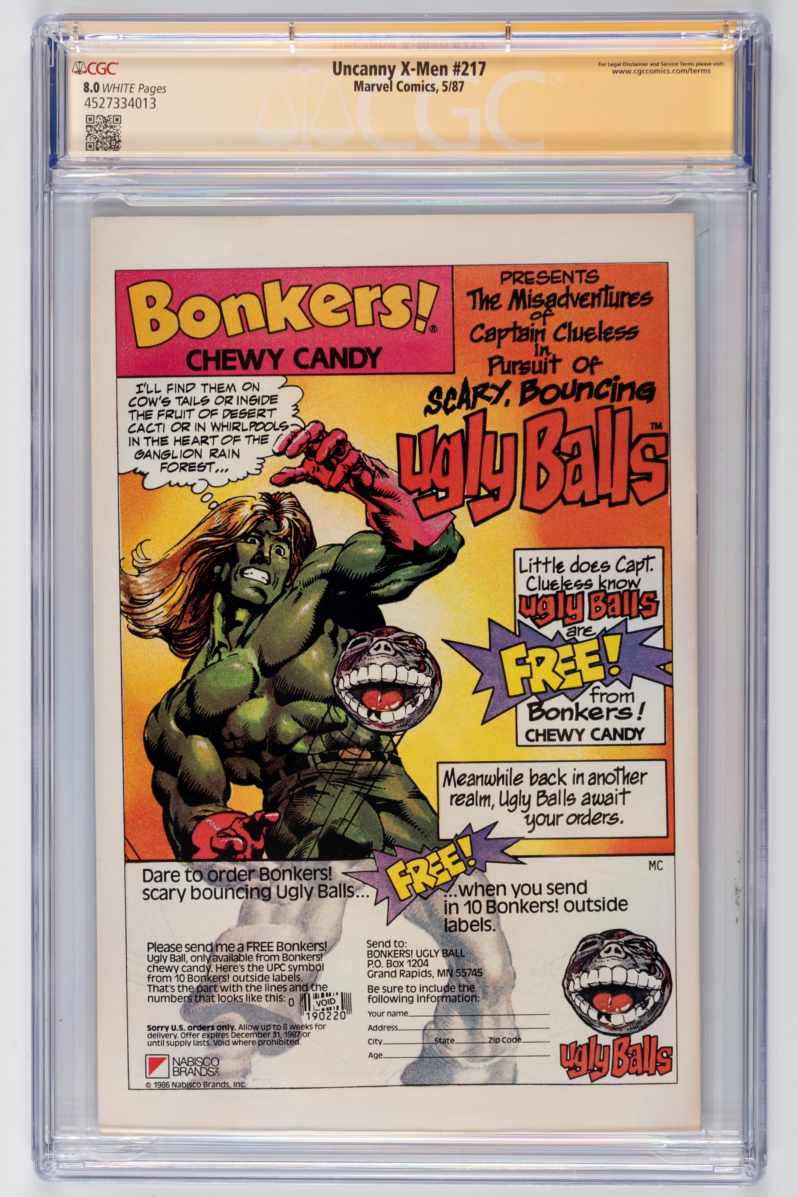 Fumetto gradato - Autografato - The Uncanny X-Men #217 - Marvel - CGC 8.0