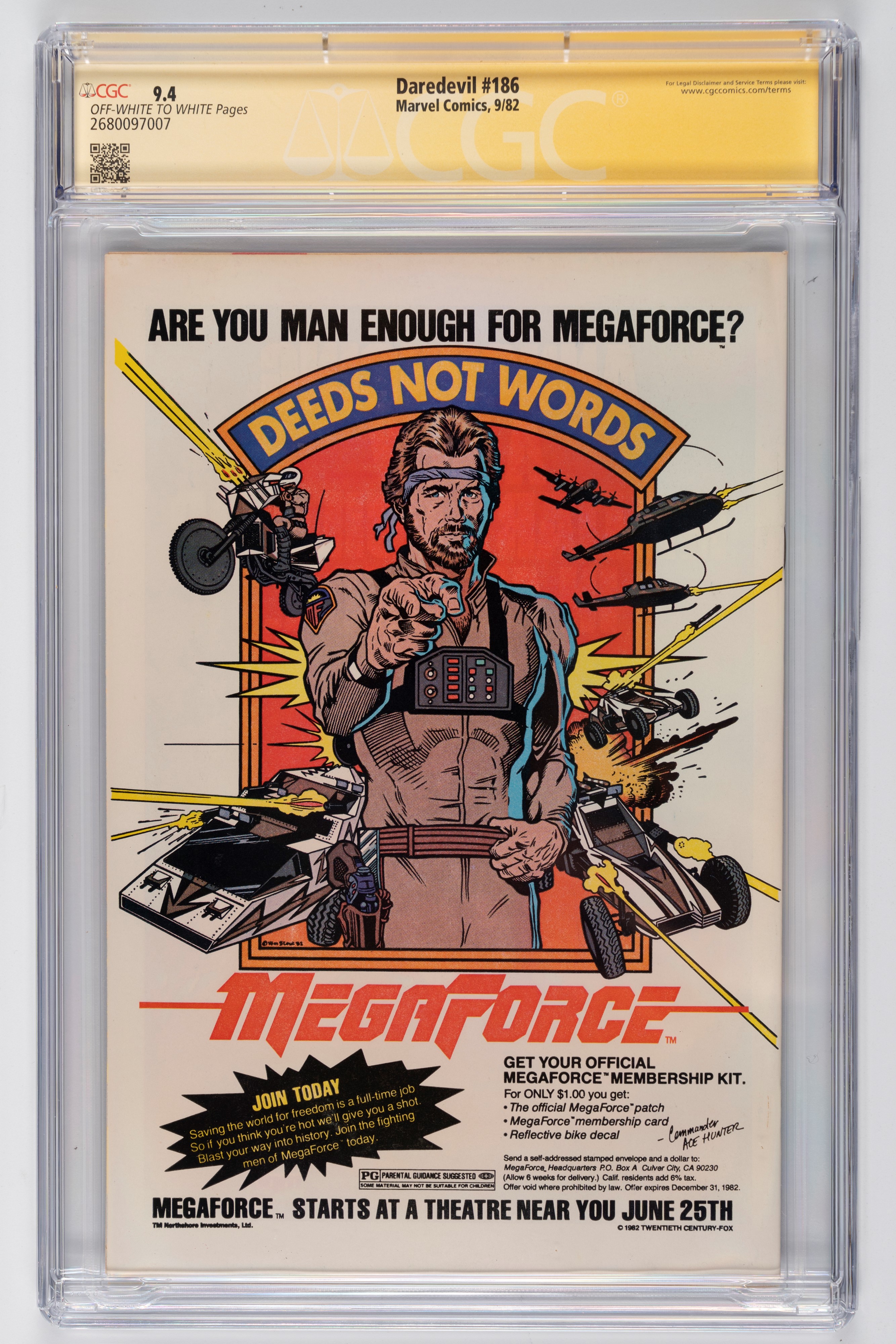 Fumetto gradato - Autografato - Daredevil #186 - CGC 9.4