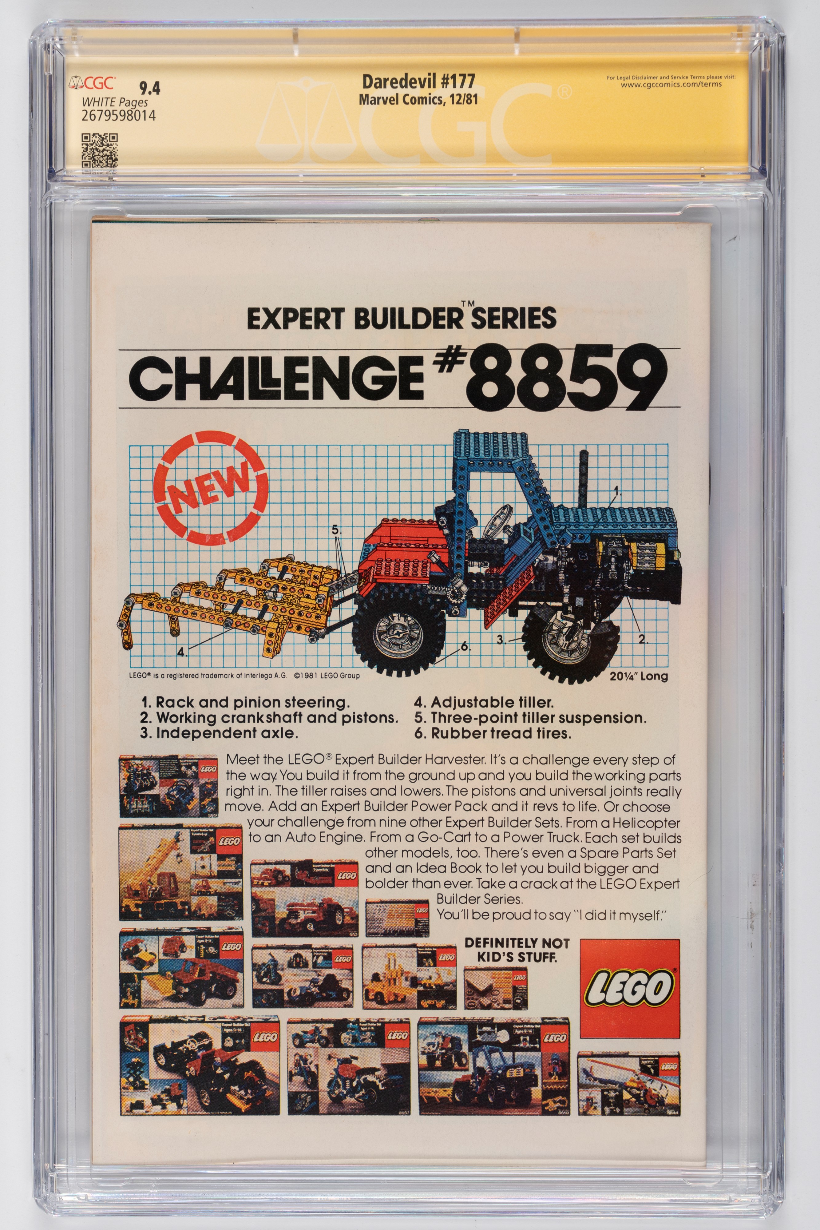 Fumetto gradato - Autografato - Daredevil #177 - CGC 9.4 - Marvel