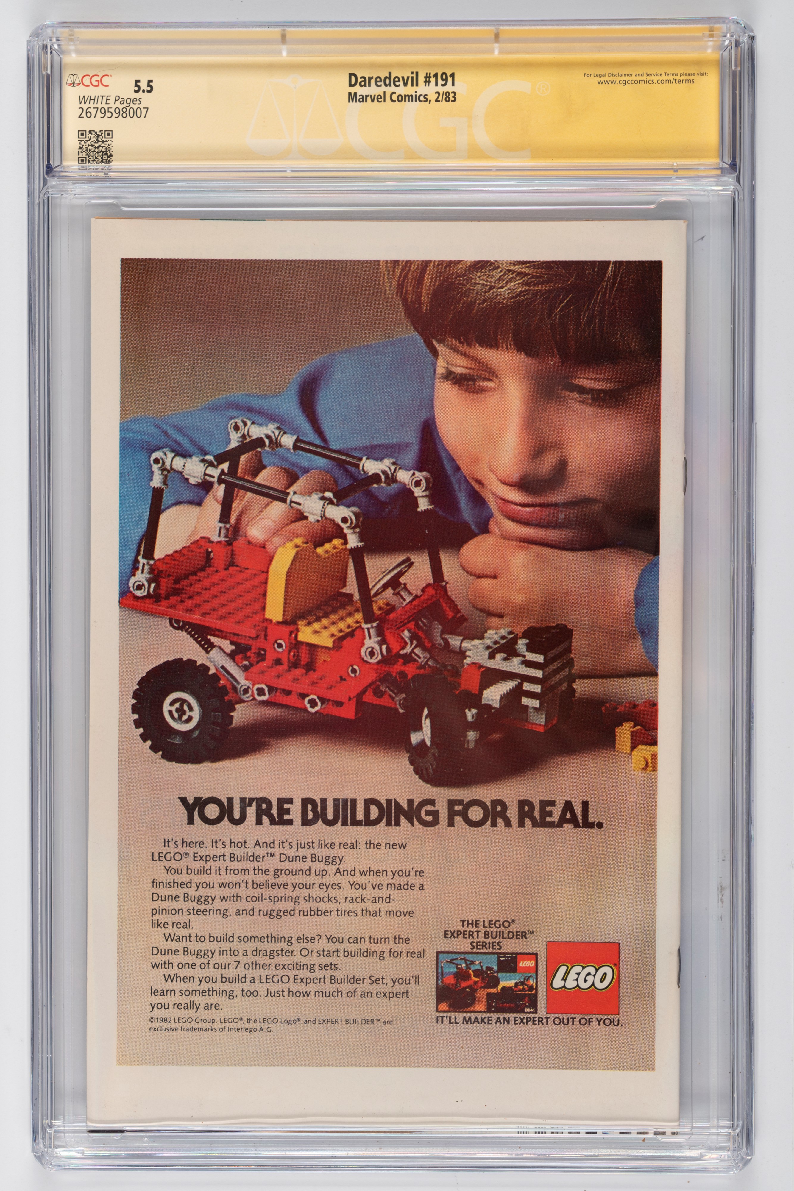 Fumetto gradato - Autografato - Daredevil #191 - Marvel - 1983 - Bullseye CGC 5.5