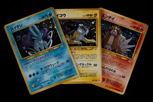 Set 3 card - Raikou, Entei, Suicune - Giapponese - Cani leggendari - Neo Revelation