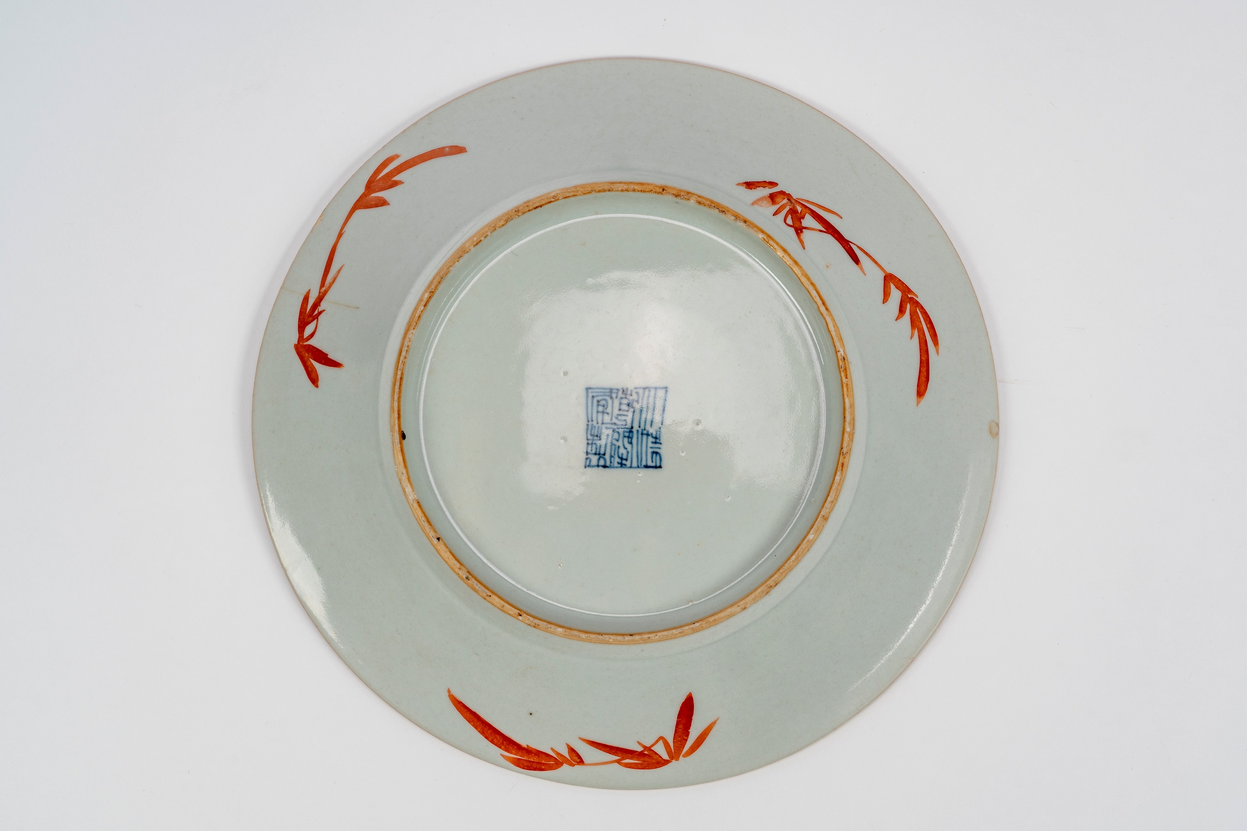 Ciotola e piatto in porcellana famiglia rosa a fondo turchese, Cina, dinastia Qing