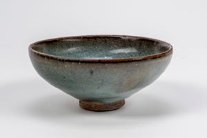 Ciotola Jun smaltata in blu-grigio, Cina, dinastia Jin o Yuan