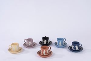 Sei tazzine con piattino "Dancing hours" Wedgwood, Inghilterra 