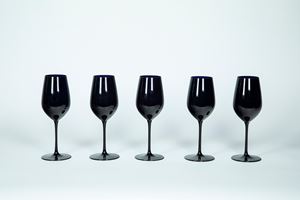 Riedel Set of Five Blue Glass Glasses