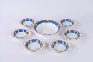 Servizio in porcellana da macedonia, modello Blue Cathay, Old English