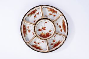 Polychrome porcelain appetizer dish, Japan, 20th century