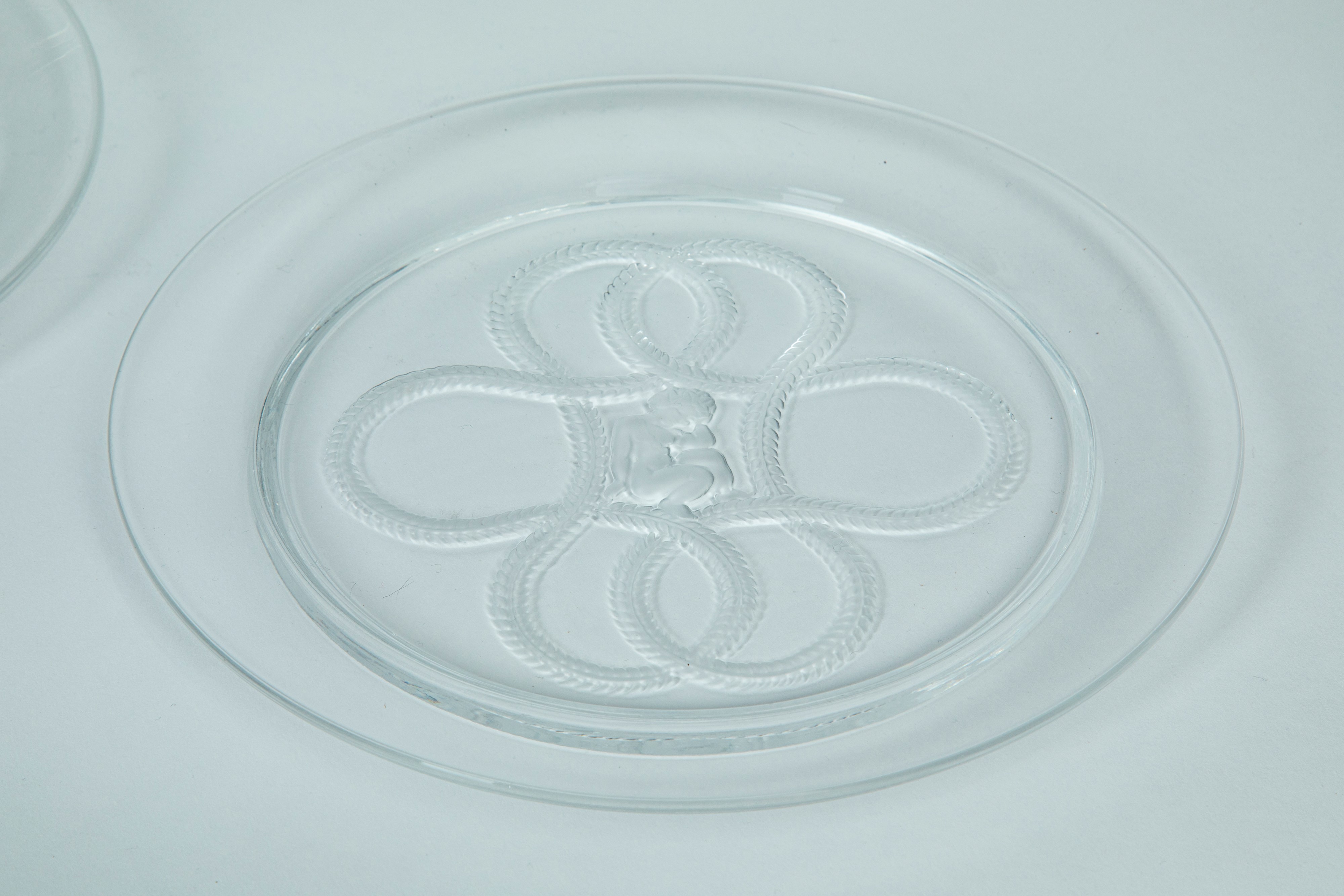 Lalique France. Otto Piatti in Cristallo a Soggetti Differenti Prevalentemente di Flora e Fauna