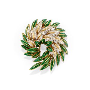 Enamel brooch