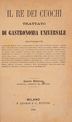 Il re dei cuochi trattato di gastronomia universale