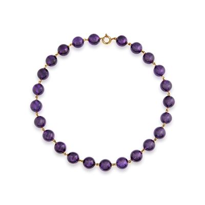 Collana in oro giallo 18k con ametiste a boules