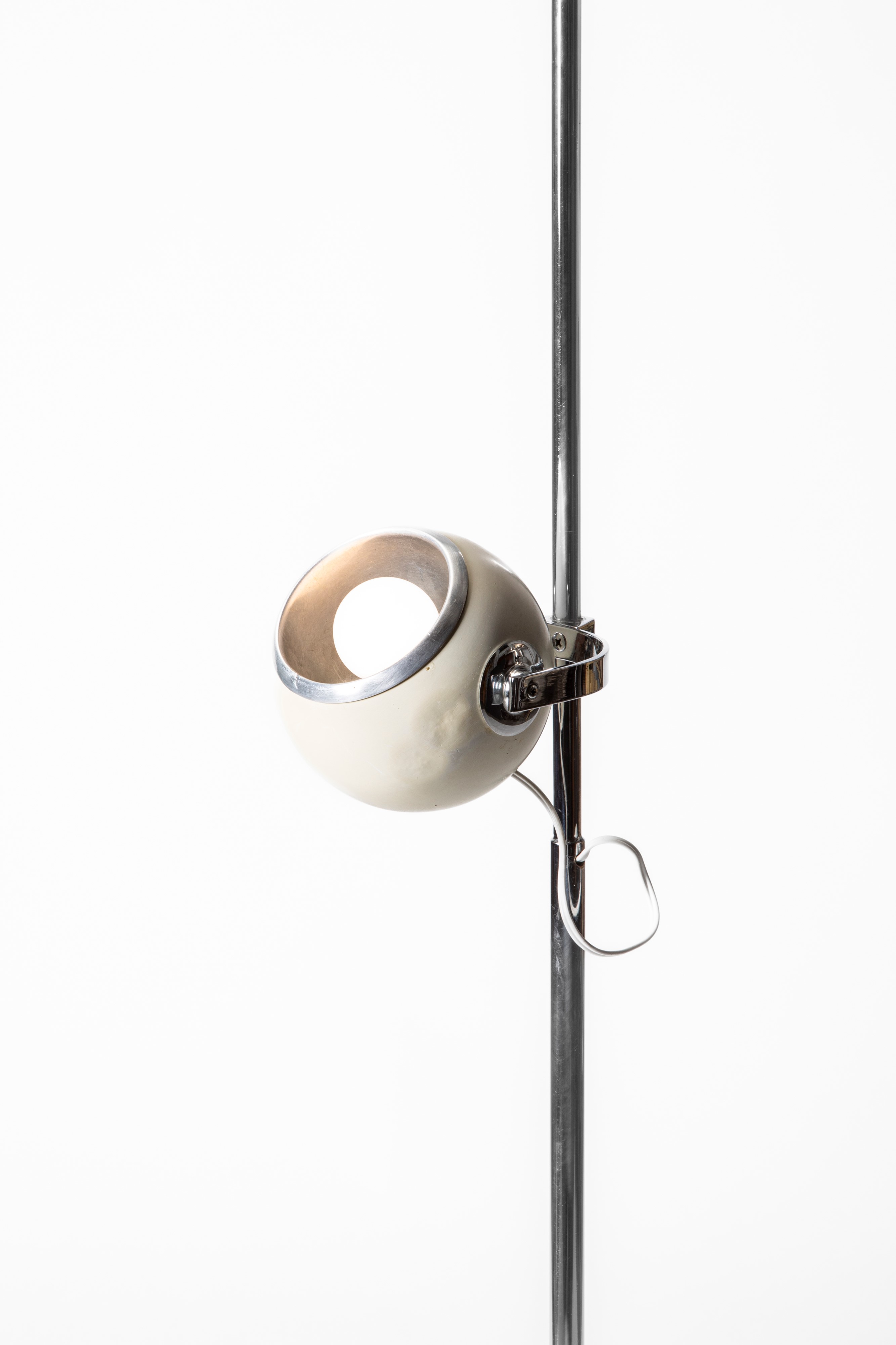 Stilnovo - Lampada da terra orientabile, metallo cromato e plastica, circa 1960
