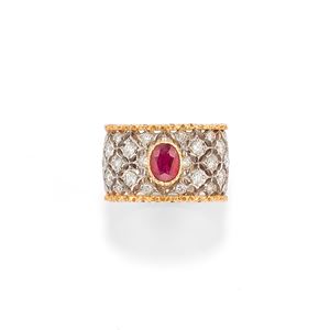 Anello con rubino