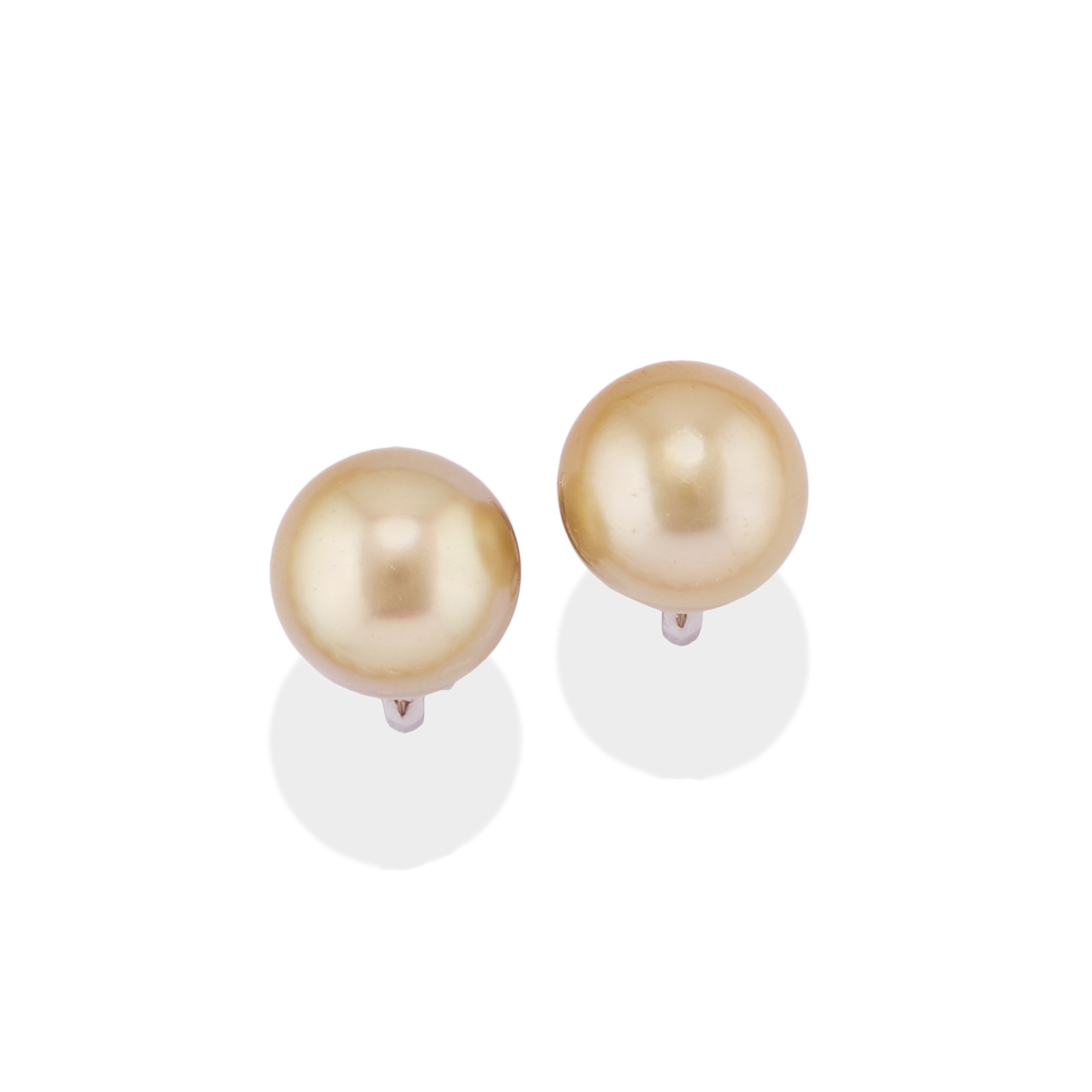 Demi-parure, perle South Sea golden, in platino e oro bianco 18k