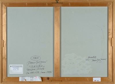 Sassea, 1986, tempera su carta, 63 x 102 cm