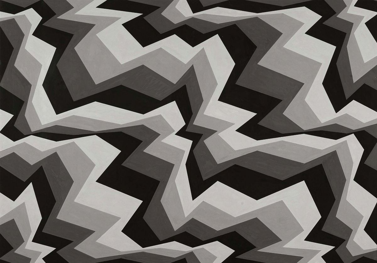 Franco Grignani - Sassea, 1986, tempera su carta, 63 x 102 cm