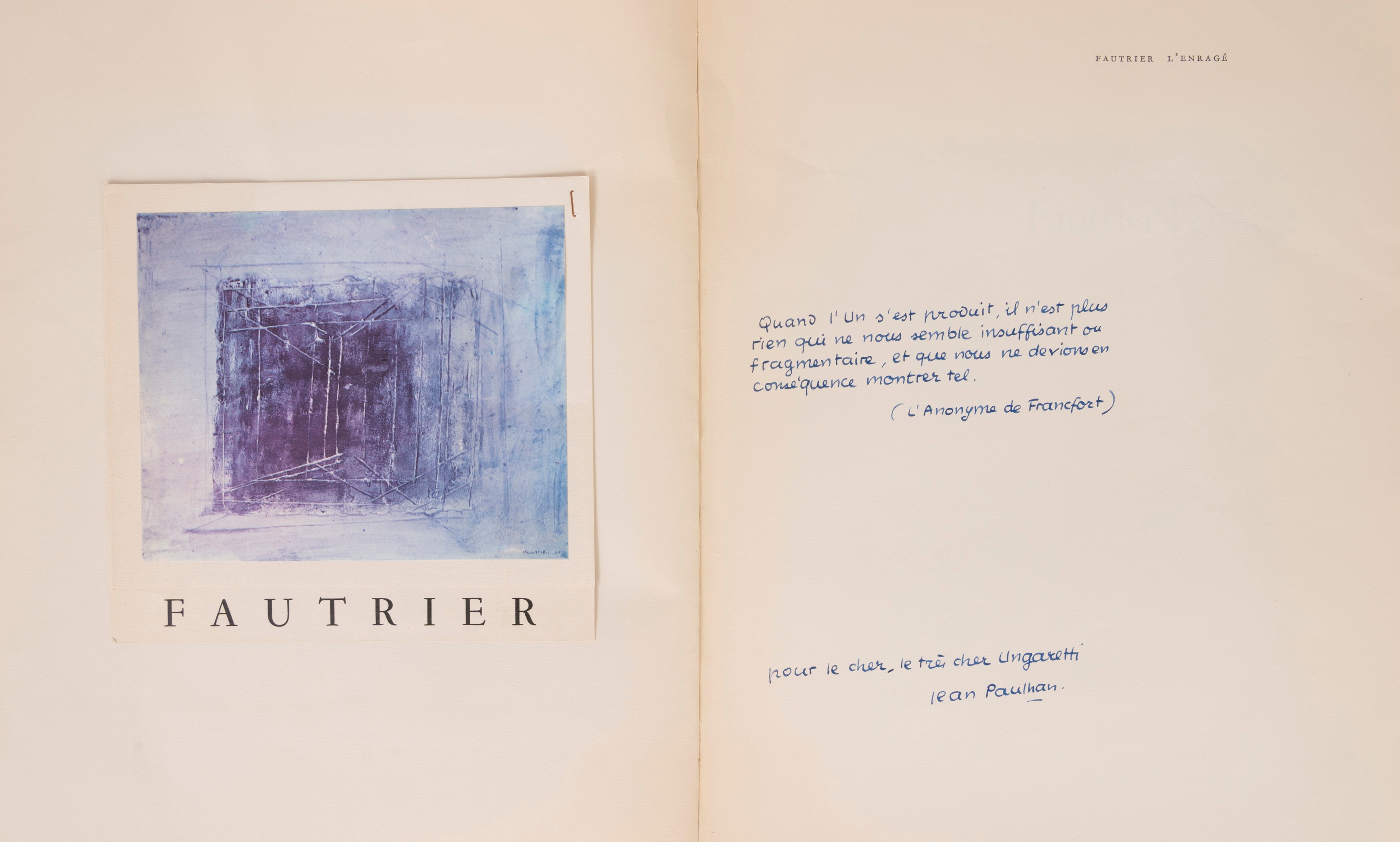 Fautrier par André Verdet