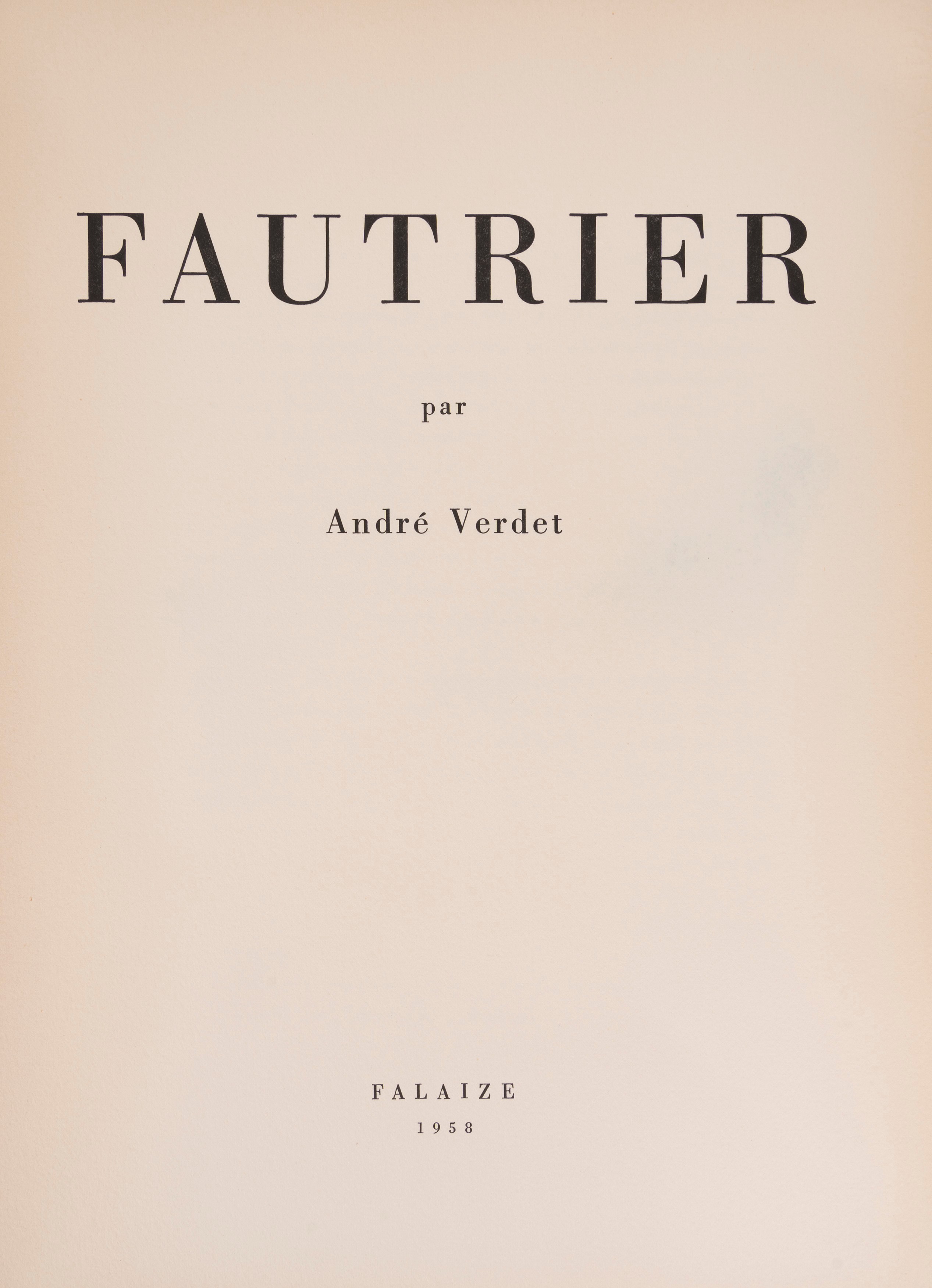 Fautrier par André Verdet