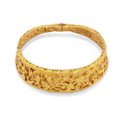 Collana choker in oro giallo 18k a lavorazione a cera persa
