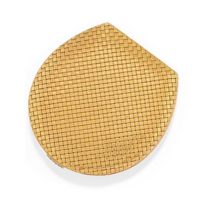 Portacipria in oro giallo 18k con tessuto intrecciato e inserto decorativo con diamanti taglio hu...